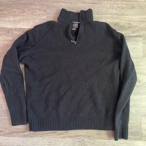 Black Brown 1826 Black V-Neck Sweater